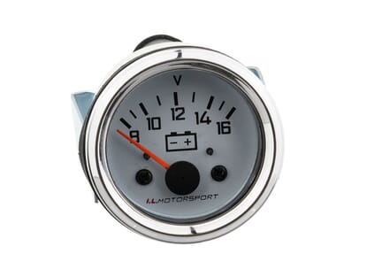 Picture of Battery Gauge with White Face & Chrome Rim, Mk1/2/2.5